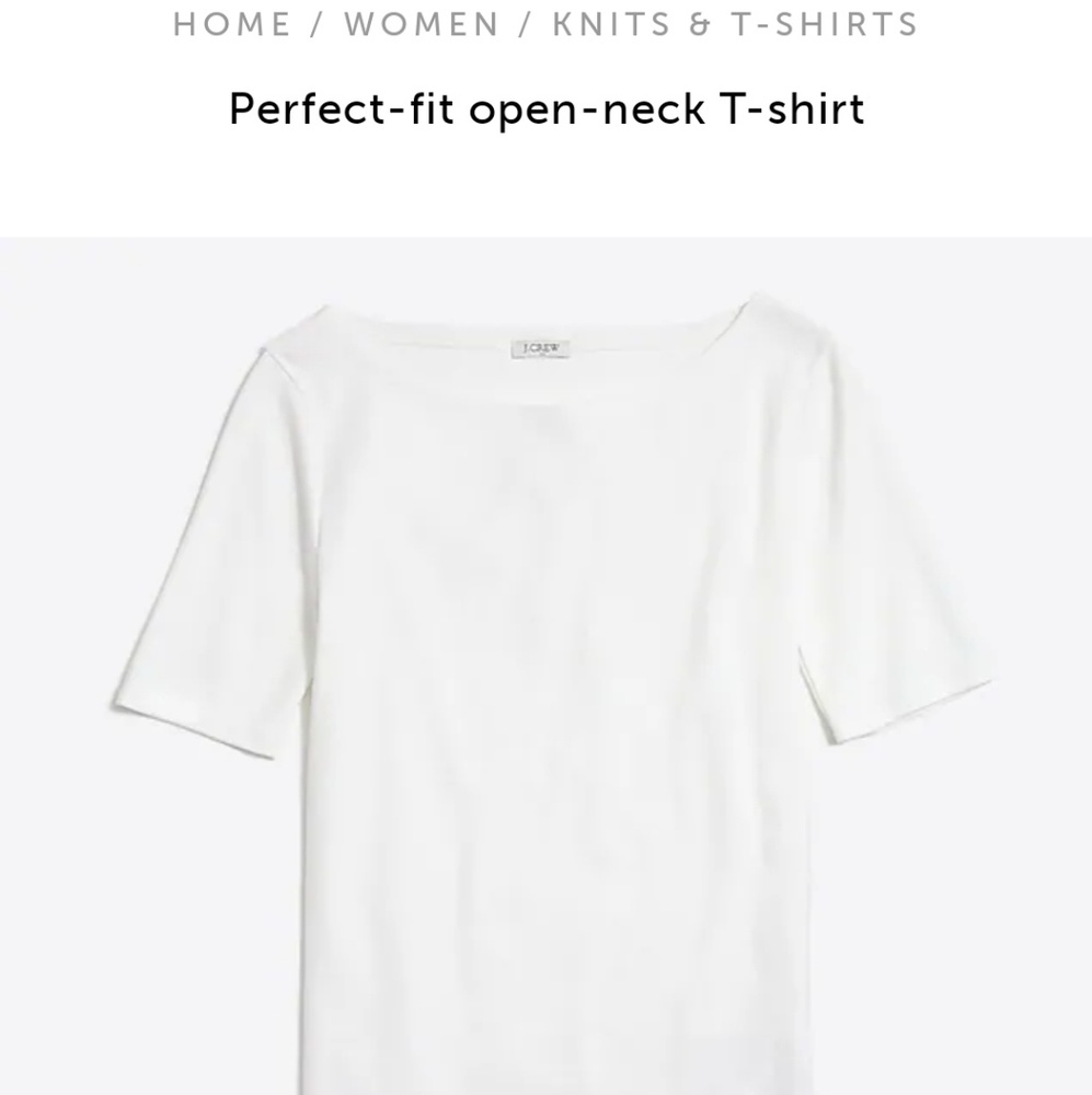 J Crew Perfect Fit Open Neck T- Shirt